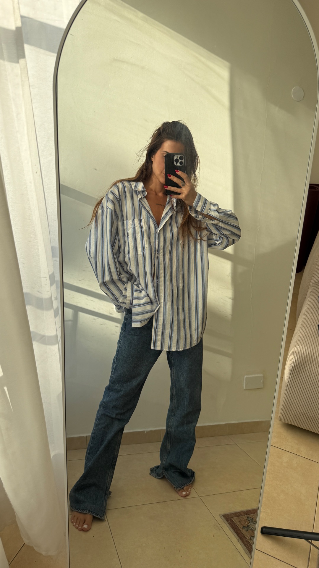 מכופתרת פסים H&M H&M - אייץ' אנד אם יד שנייה בנמיז - Nemyz