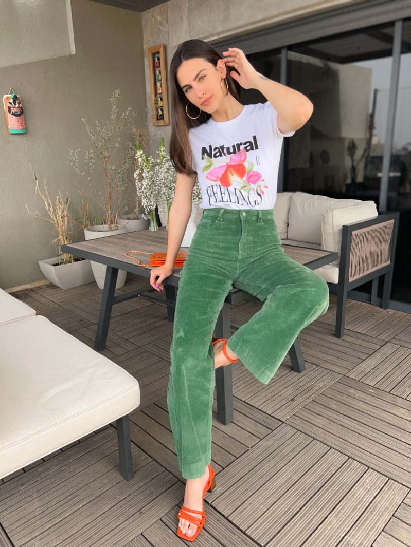 מכנס ירוק קורדרוי SHEIN – שיין יד שנייה בנמיז - Nemyz