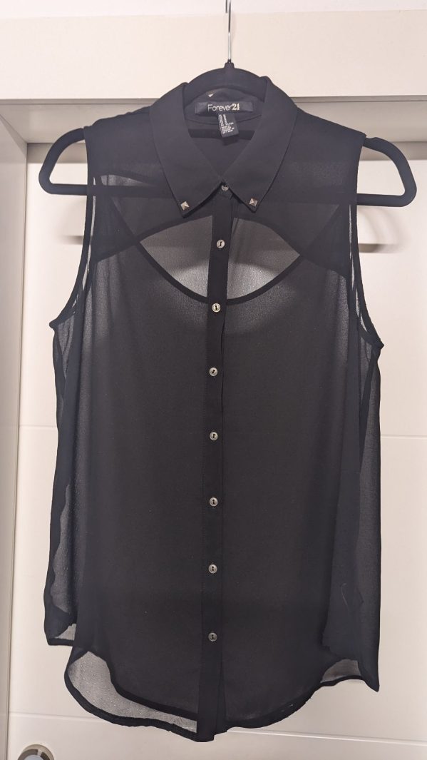 חולצה שקופה שחורה Forever 21 - פוראבר 21 יד שנייה בנמיז - Nemyz