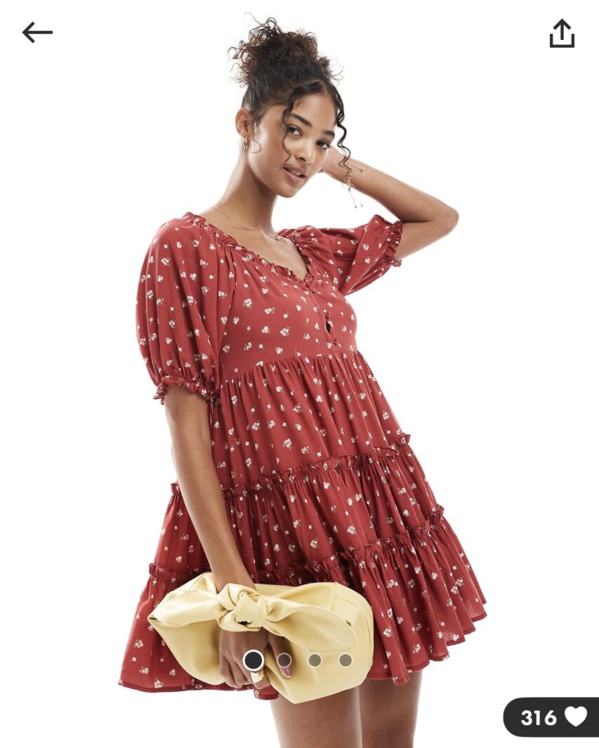 שמלת מיני פרחונית Asos – אסוס יד שנייה בנמיז - Nemyz