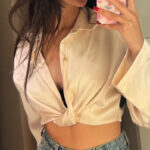חולצת קרופ לבנה סיטו H&M - אייץ' אנד אם יד שנייה בנמיז - Nemyz
