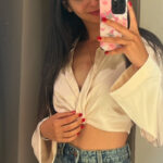 חולצת קרופ לבנה סיטו H&M - אייץ' אנד אם יד שנייה בנמיז - Nemyz