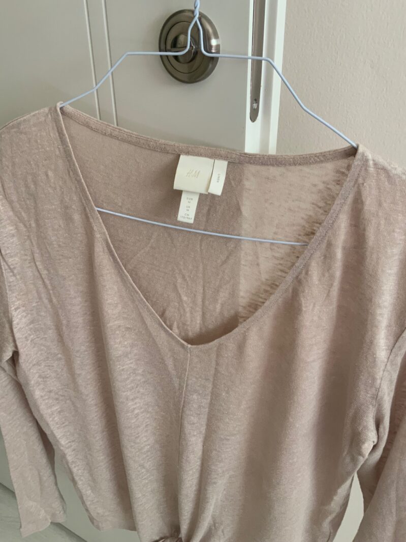 חולצת פשתן ארוכה H&M - אייץ' אנד אם יד שנייה בנמיז - Nemyz
