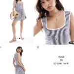 שמלת פסים אסוס Asos – אסוס יד שנייה בנמיז - Nemyz