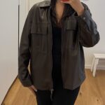 ג׳קט דמוי עור חום Bershka – ברשקה יד שנייה בנמיז - Nemyz