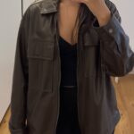 ג׳קט דמוי עור חום Bershka – ברשקה יד שנייה בנמיז - Nemyz