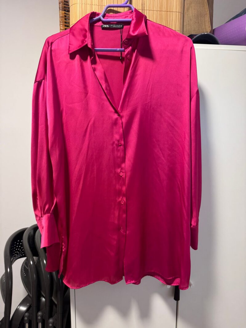 fucsia satin blouse Zara - זארה יד שנייה בנמיז - Nemyz