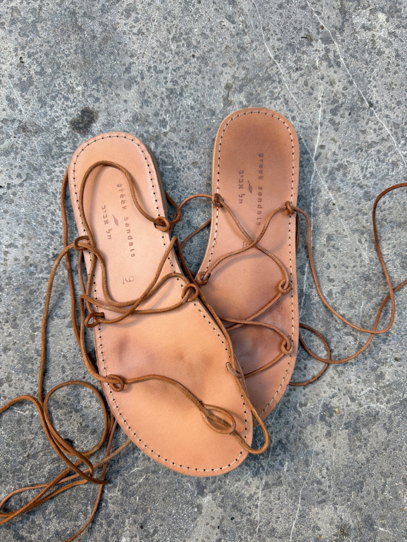 סנדלי קשירה Greek Greek Sandals - גריק סנדלס יד שנייה בנמיז - Nemyz
