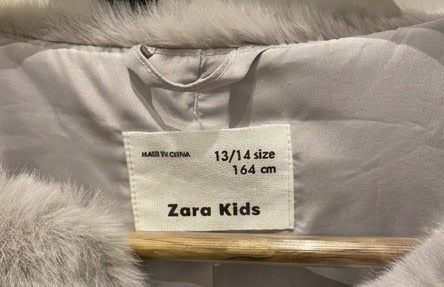 מעיל פרוה מידה 12/14 Zara - זארה יד שנייה בנמיז - Nemyz