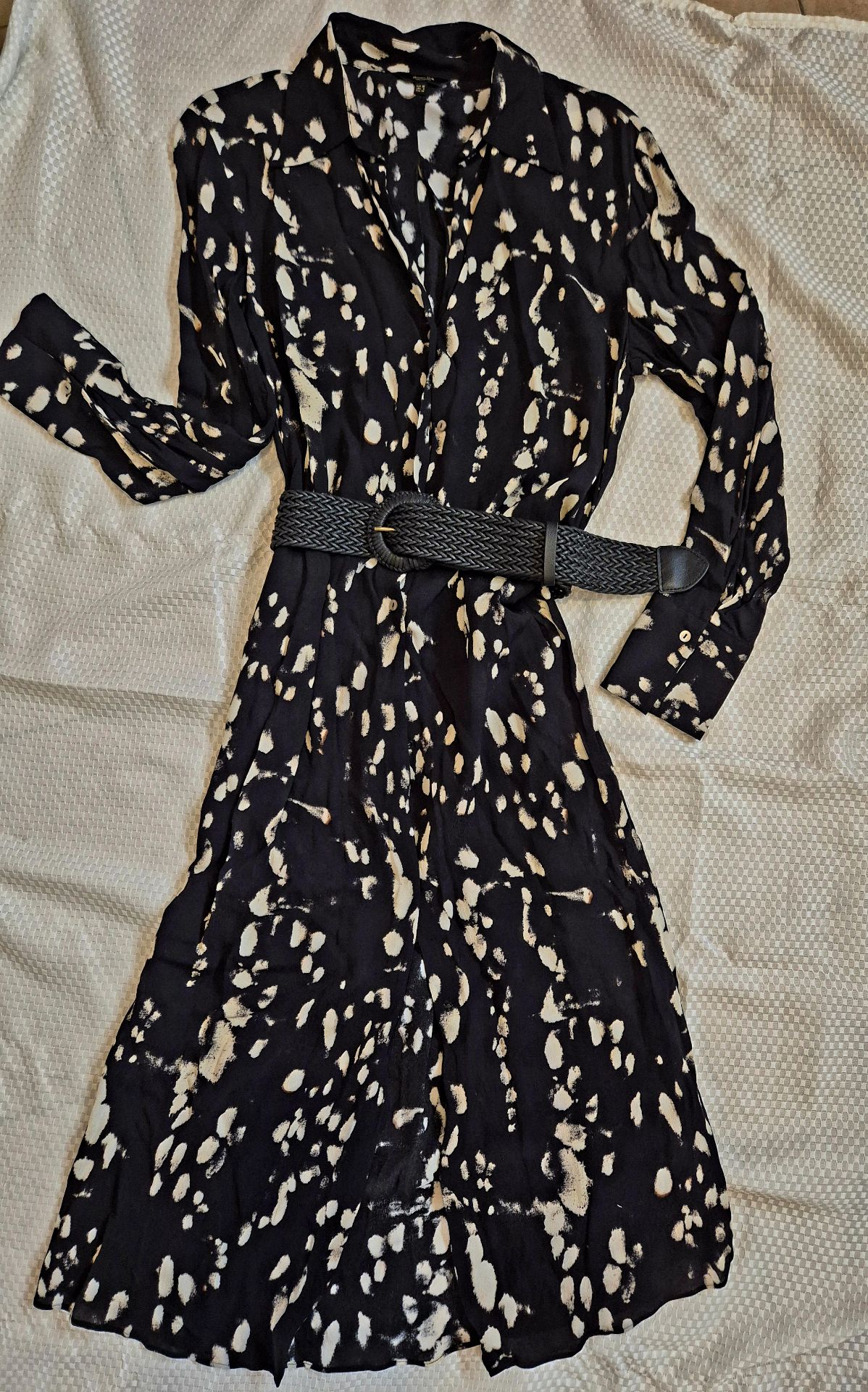 שמלה בהדפס שחור לבן Massimo Dutti - מסימו דוטי יד שנייה בנמיז - Nemyz