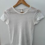 טישרט לבנה פשתן H&M - אייץ' אנד אם יד שנייה בנמיז - Nemyz