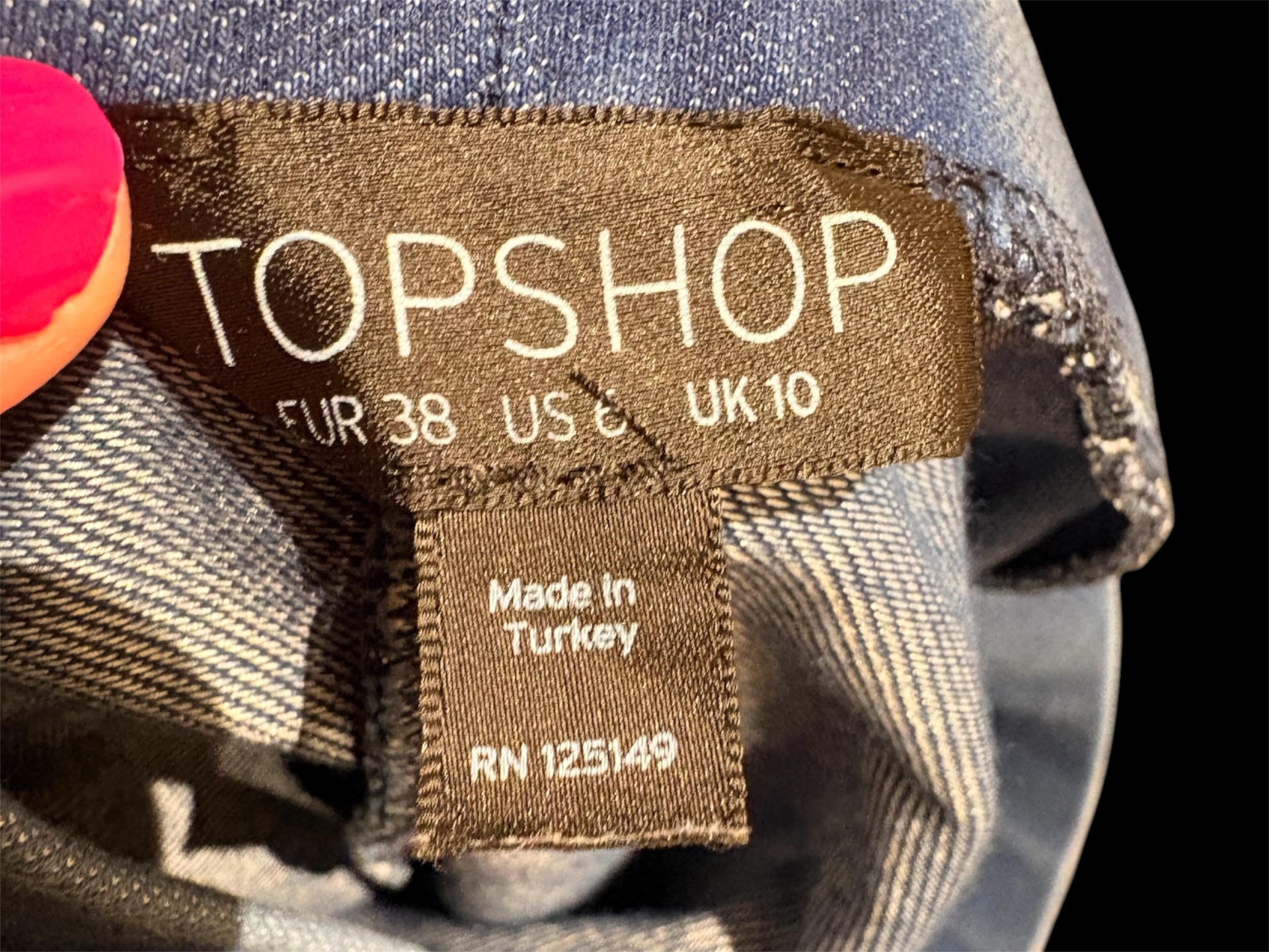 חצאית בצבע ג׳ינס Topshop-טופ שופ יד שנייה בנמיז - Nemyz