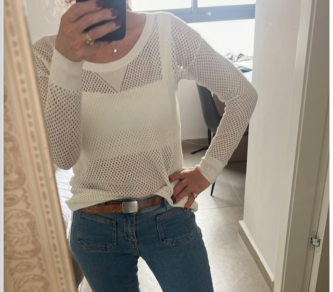חולצת רשת לבנה American Eagle – אמריקן איגל יד שנייה בנמיז - Nemyz